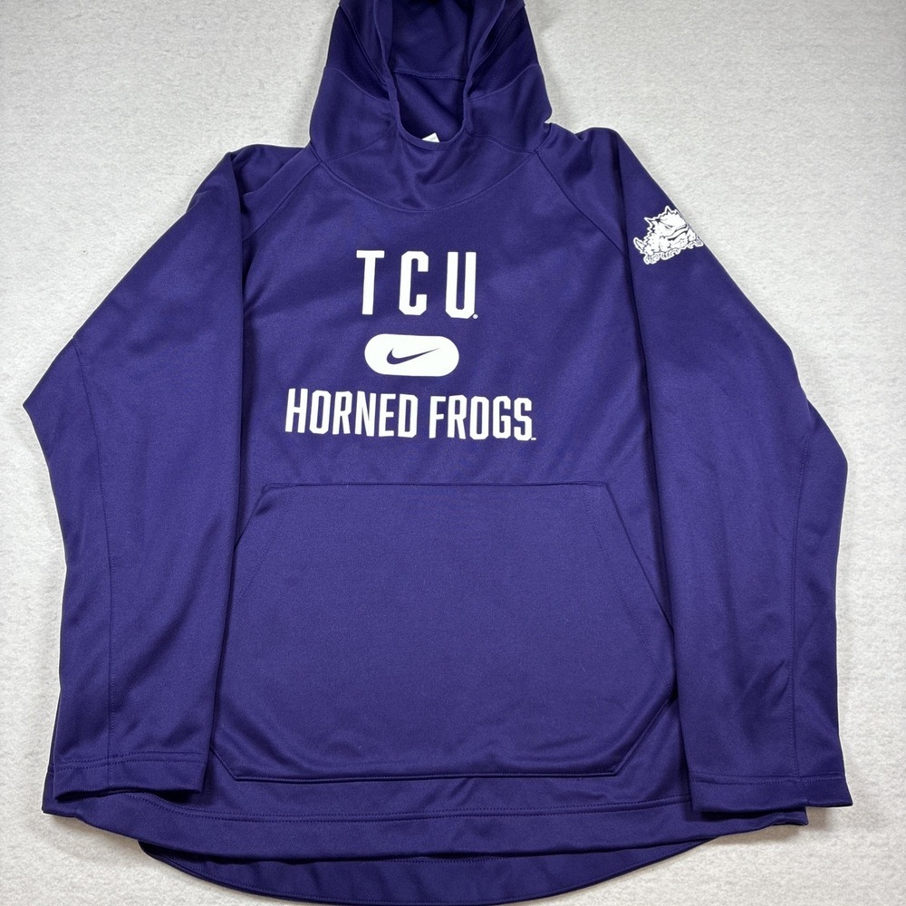 Nike Dri Fit TCU Horned Frogs Purple Hoodie 2XL XXL NCAA College Football